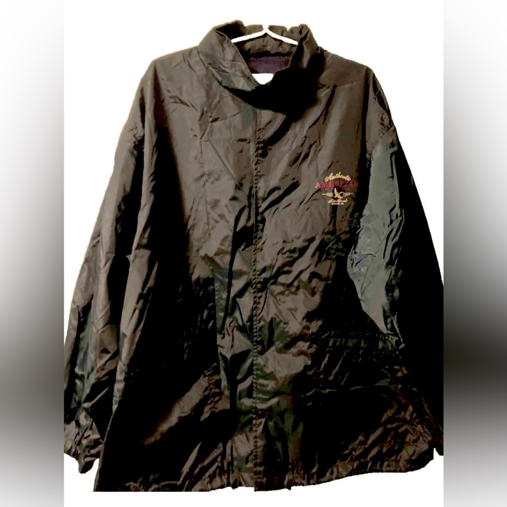EDDIE BAUER MEN’S WINDBREAKER JACKET WITH OPTIONAL HOODIE {BLACK} SIZE X-LARGE